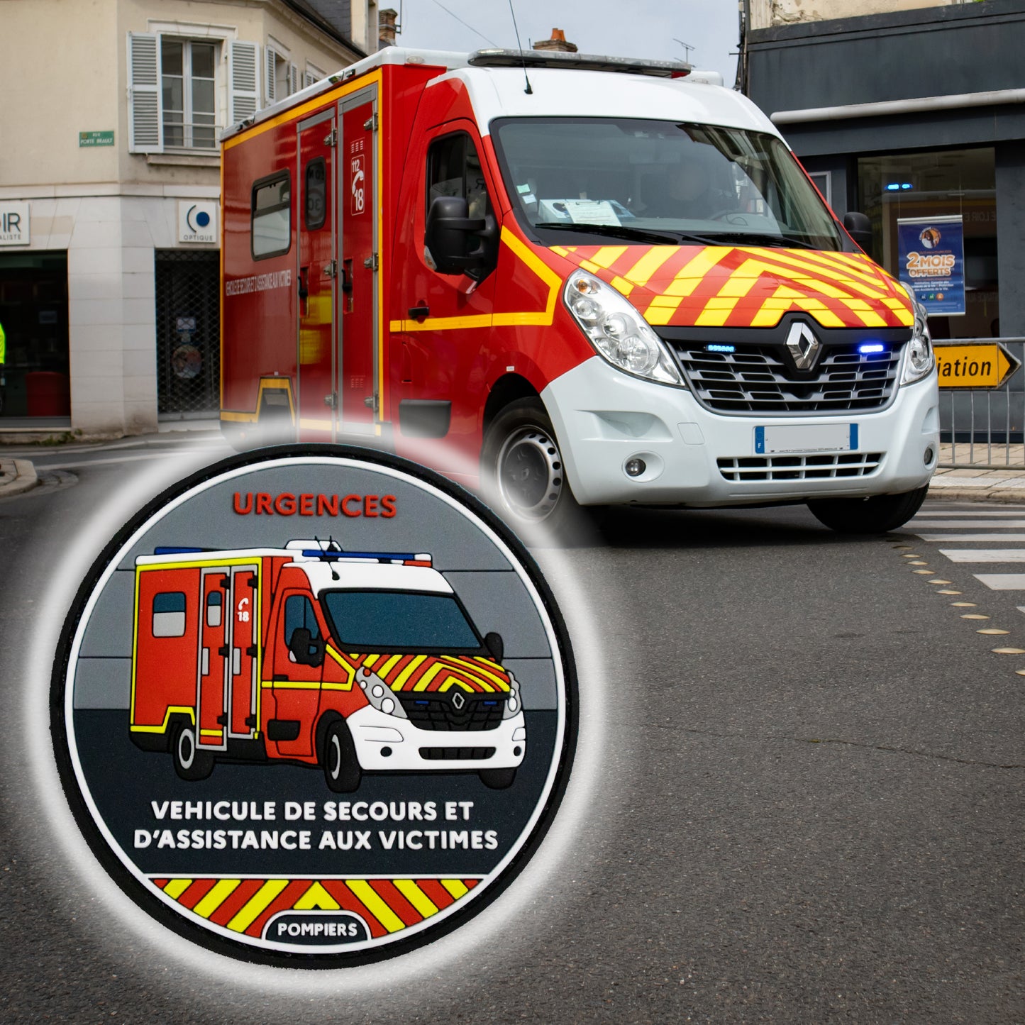 Écusson pompiers VSAV (PVC)